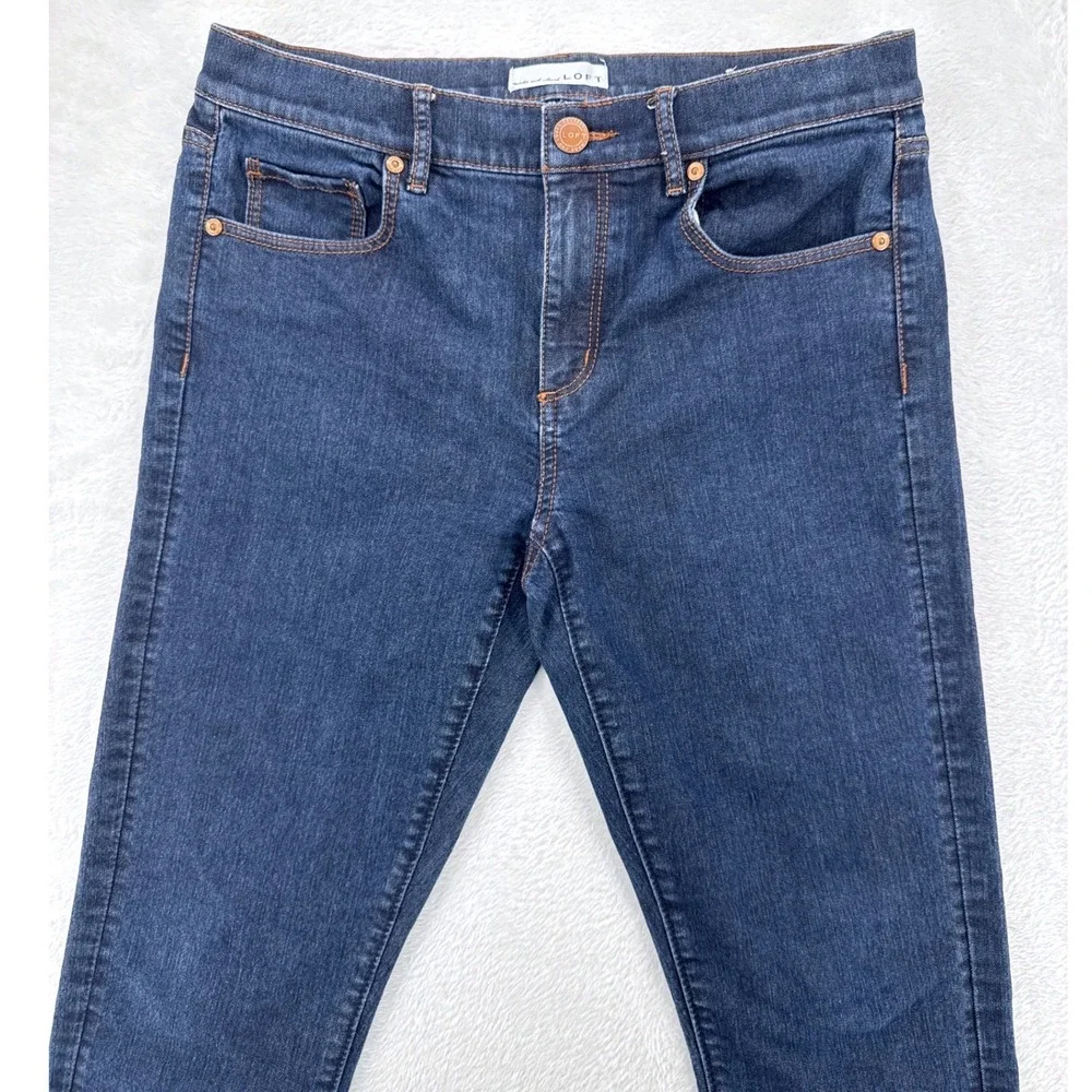 Loft Modern Skinny Jeans Womens Size 28 6 Dark Indigo Blue Denim Stretch